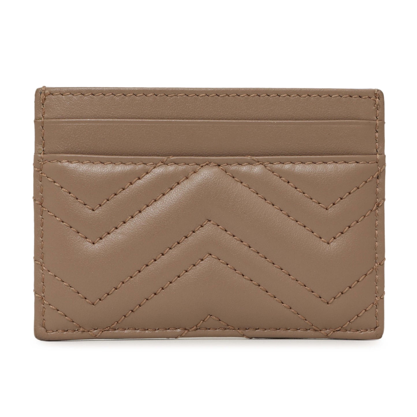 Exclusive Gucci Porcelain Rose Calfskin Matelasse GG Marmont Card Holder — Side View