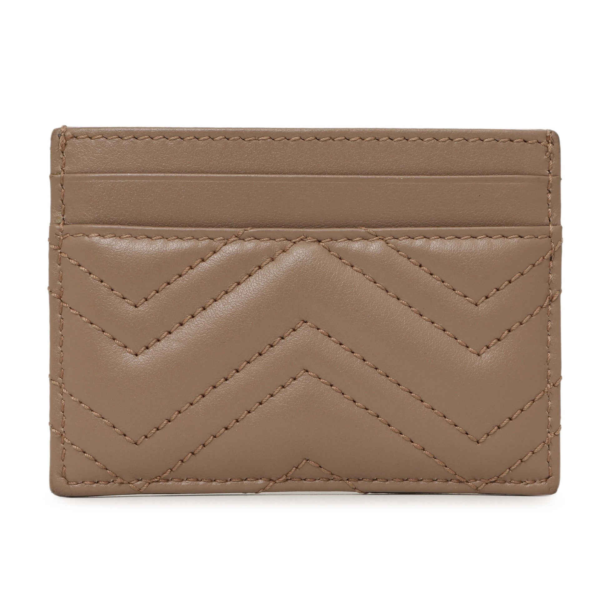 Exclusive Gucci Porcelain Rose Calfskin Matelasse GG Marmont Card Holder — Side View