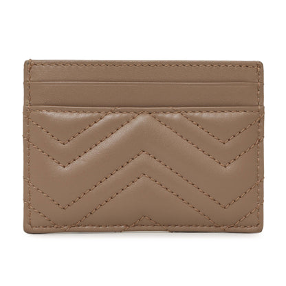 Exclusive Gucci Porcelain Rose Calfskin Matelasse GG Marmont Card Holder — Side View