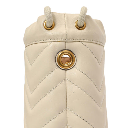 Exclusive Gucci White Calfskin Matelasse Mini GG Marmont Bucket — Alternate View 8