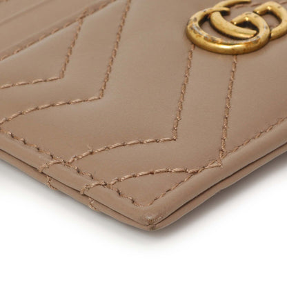 Exclusive Gucci Porcelain Rose Calfskin Matelasse GG Marmont Card Holder — Top View
