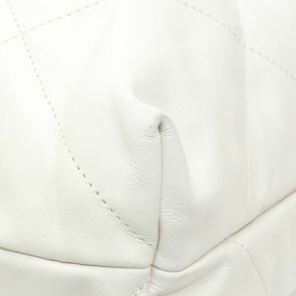 Exclusive Chanel White Shiny Calfskin Large Chanel 22 — Top View