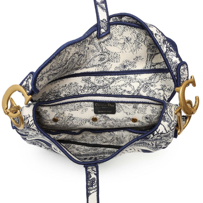 Exclusive Christian Dior Canvas Embroidered Saddle Bag — Top View