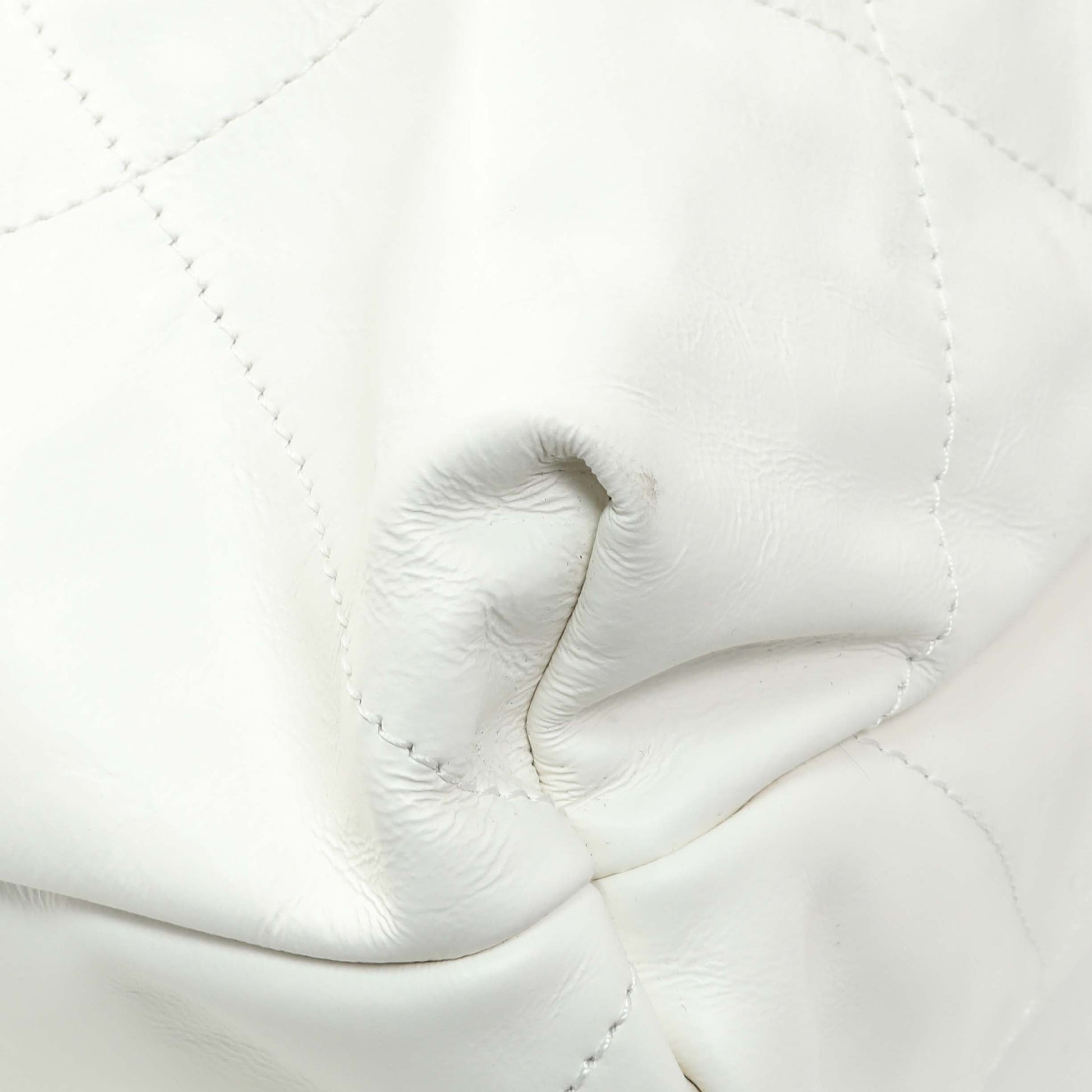 Exclusive Chanel White Shiny Calfskin Large Chanel 22 — Lifestyle View
