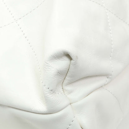 Exclusive Chanel White Shiny Calfskin Large Chanel 22 — Lifestyle View