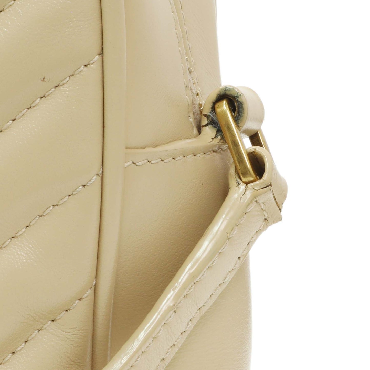Exclusive Saint Laurent Dark Beige Calfskin Matelasse Monogram Lou Camera Bag — Alternate View 12
