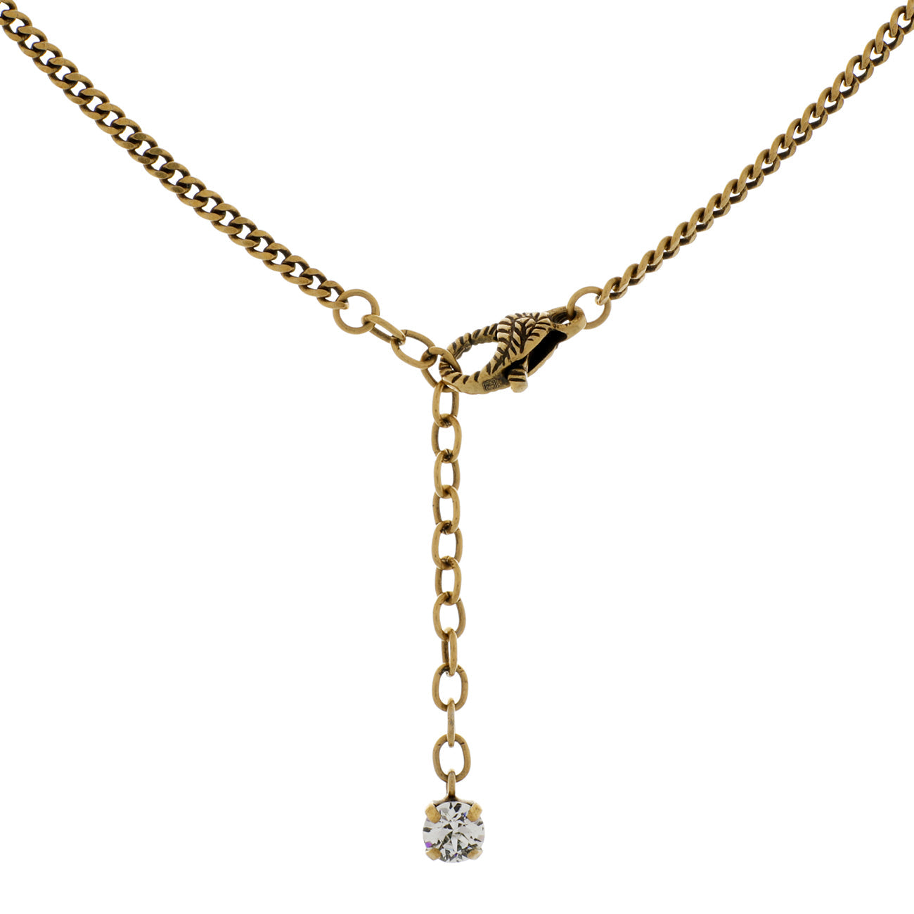 Exclusive Gucci Crystal Double G Pendant Necklace — Back View