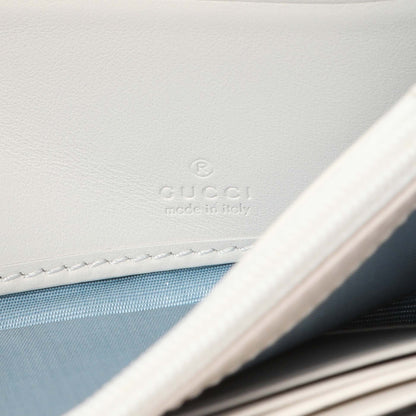 Exclusive Gucci Ivory Calfskin Monogram Matelasse Diagonal GG Apple Marmont Continental Wallet — Detail View