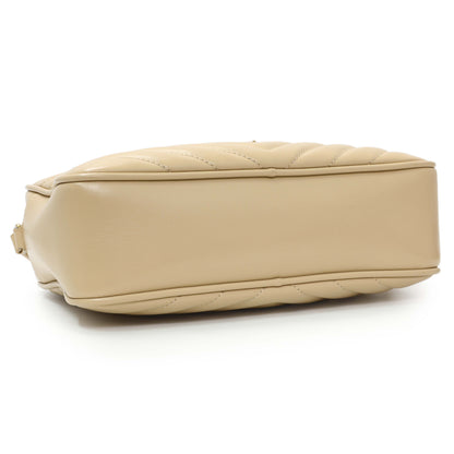 Exclusive Saint Laurent Dark Beige Calfskin Matelasse Monogram Lou Camera Bag — Back View