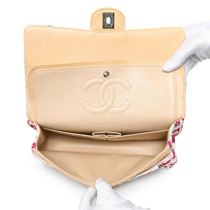 Exclusive Chanel White Pink Tweed Quilted Medium Double Flap — Alternate View 8