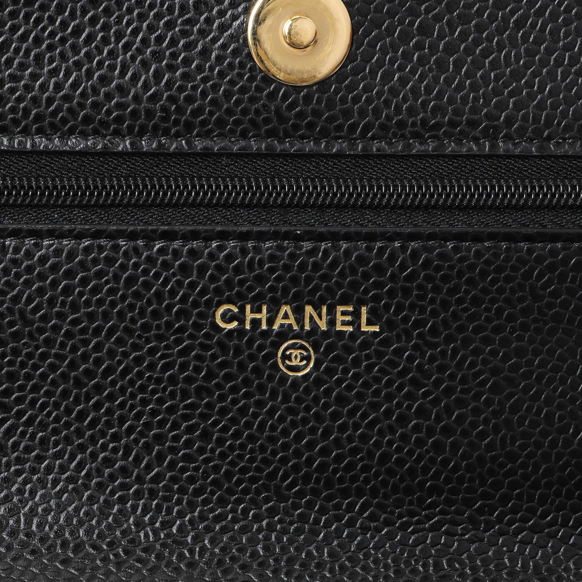 Exclusive Chanel Black Quilted Caviar Wallet on Chain — Alternate View 9