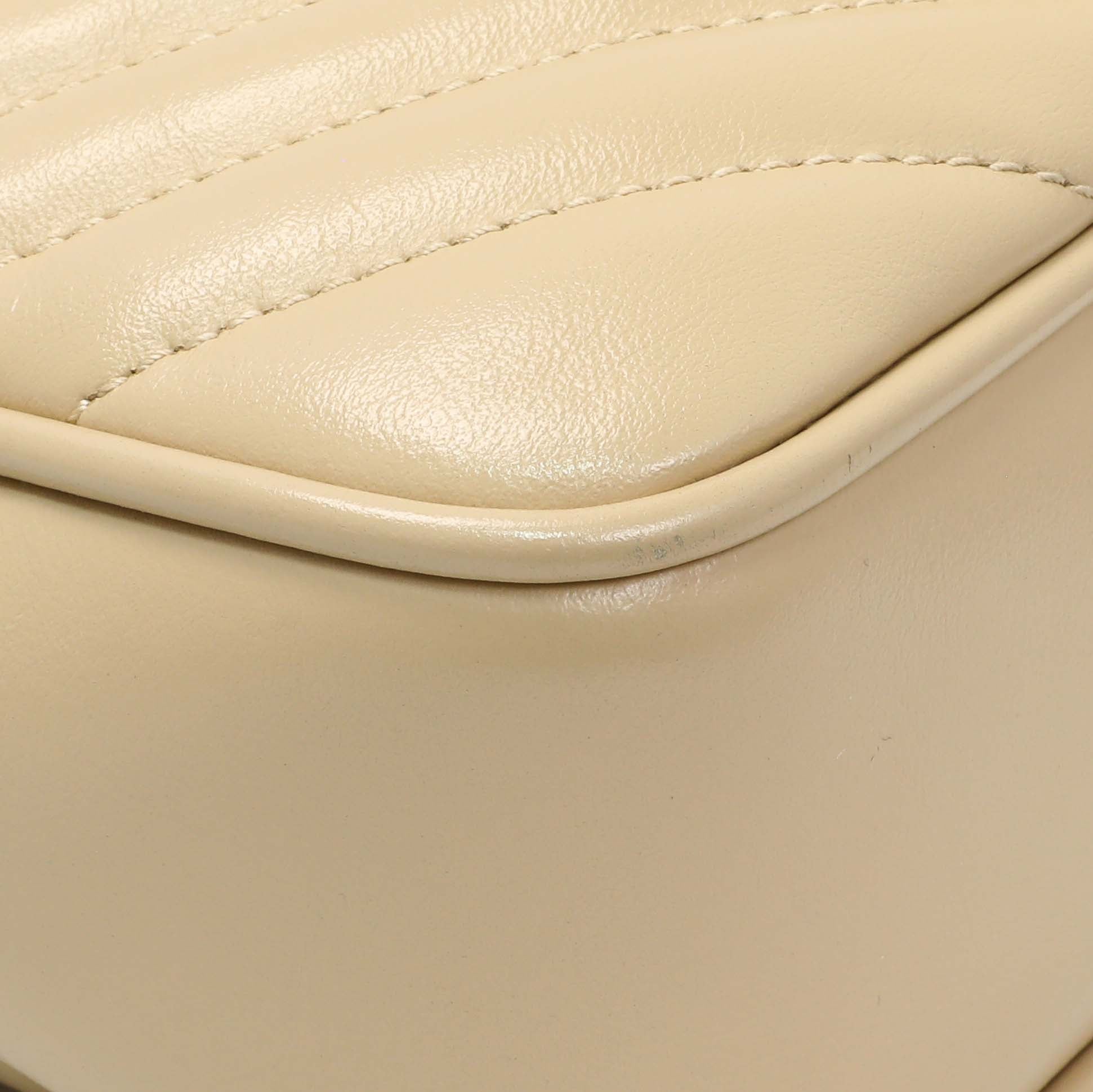 Exclusive Saint Laurent Dark Beige Calfskin Matelasse Monogram Lou Camera Bag — Lifestyle View
