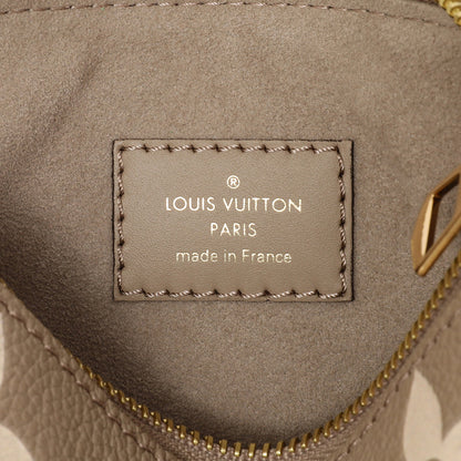 Exclusive Louis Vuitton Tourterelle Creme Empreinte Monogram Giant NeoNoe MM — Detail View