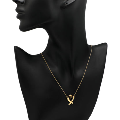 Exclusive Tiffany & Co. 18K Yellow Gold Paloma Picasso Loving Heart Pendant Necklace — Detail View