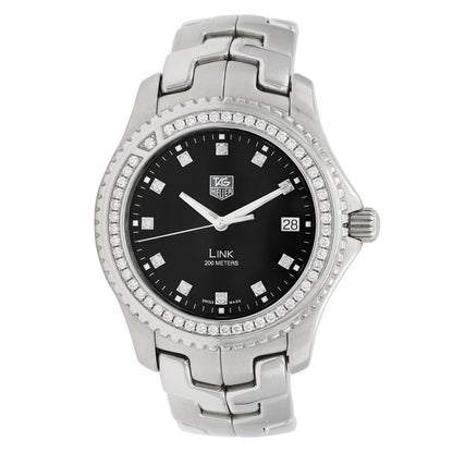 Exclusive Tag Heuer Stainless Steel Diamond Link Quartz Watch WJ1117.BA0575 — Front View