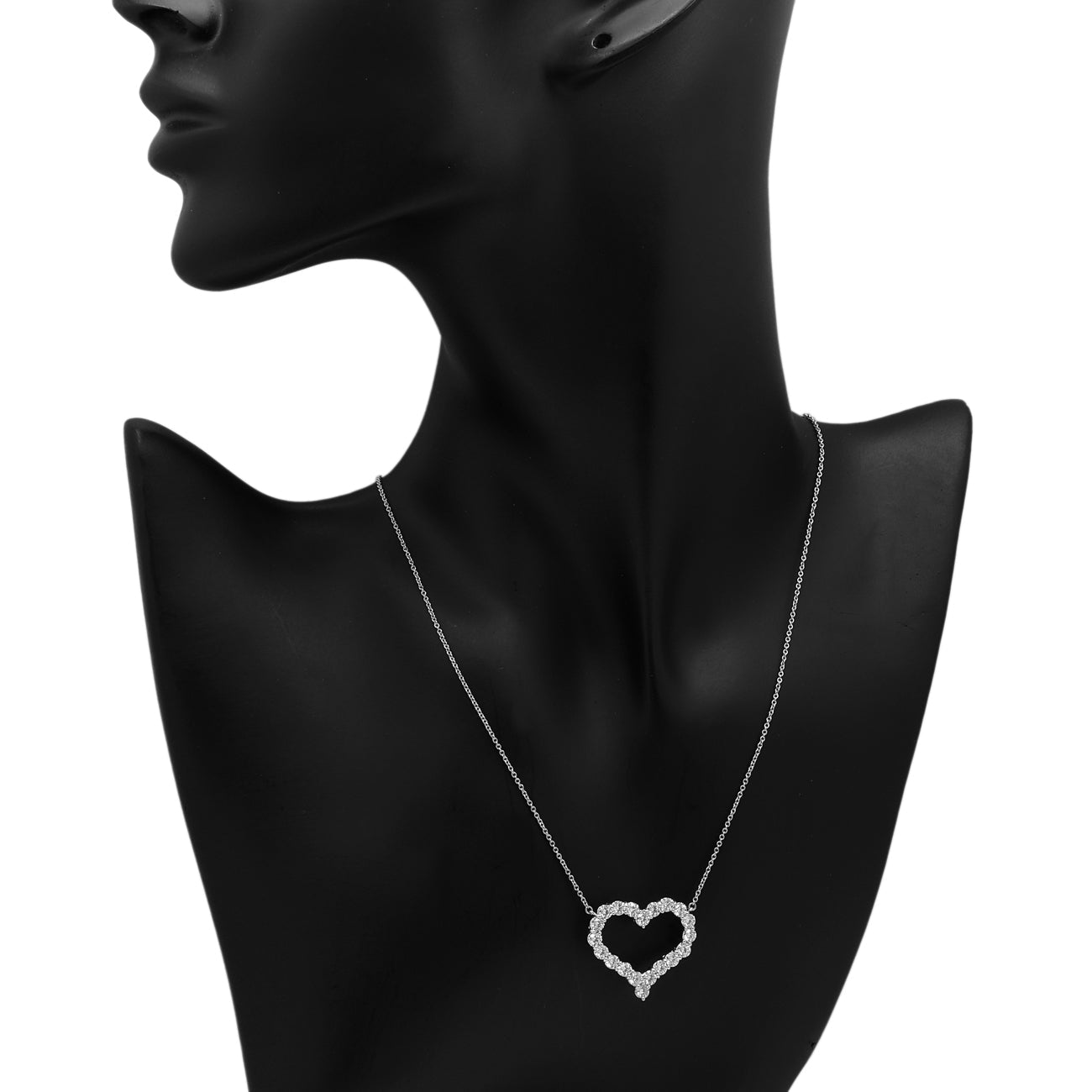 Exclusive Tiffany & Co. Platinum Diamond Large Hearts Pendant — Detail View