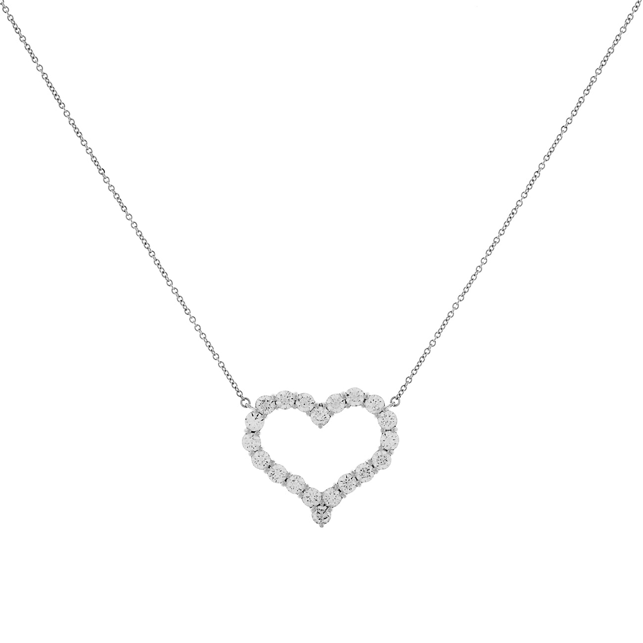 Exclusive Tiffany & Co. Platinum Diamond Large Hearts Pendant — Front View