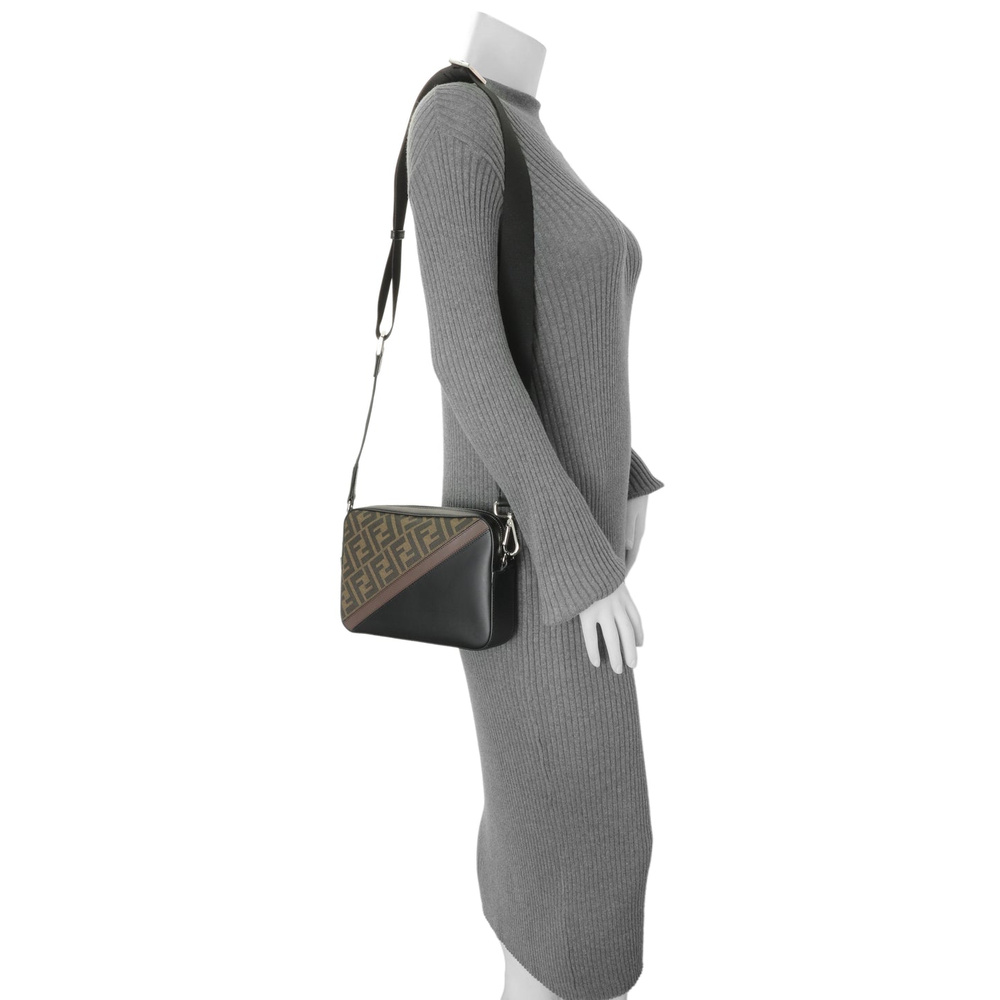 Exclusive Fendi Diagonal Brown FF Canvas Camera Case — Alternate View 8