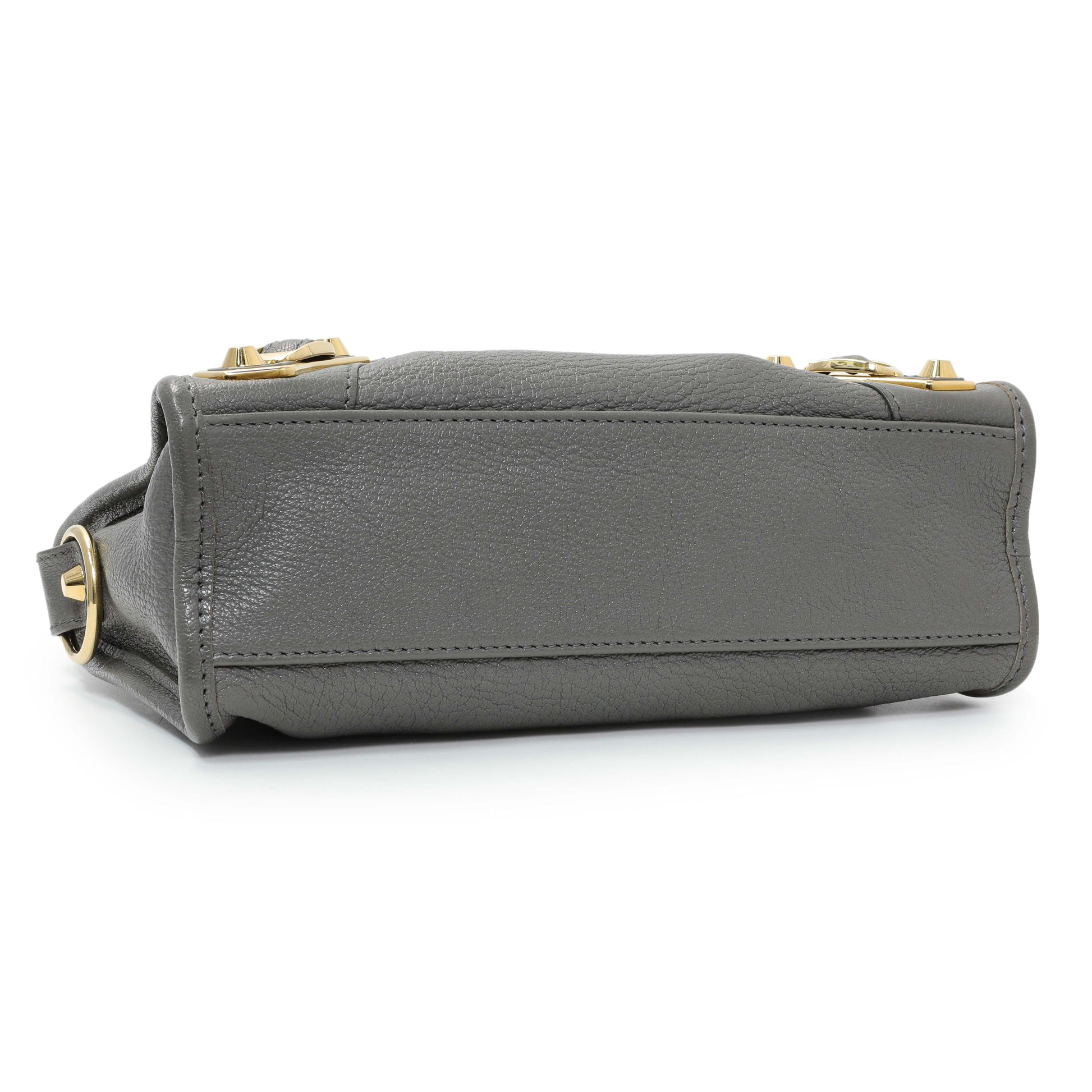 Exclusive Balenciaga Grey Chevre Metallic Edge Mini City — Back View