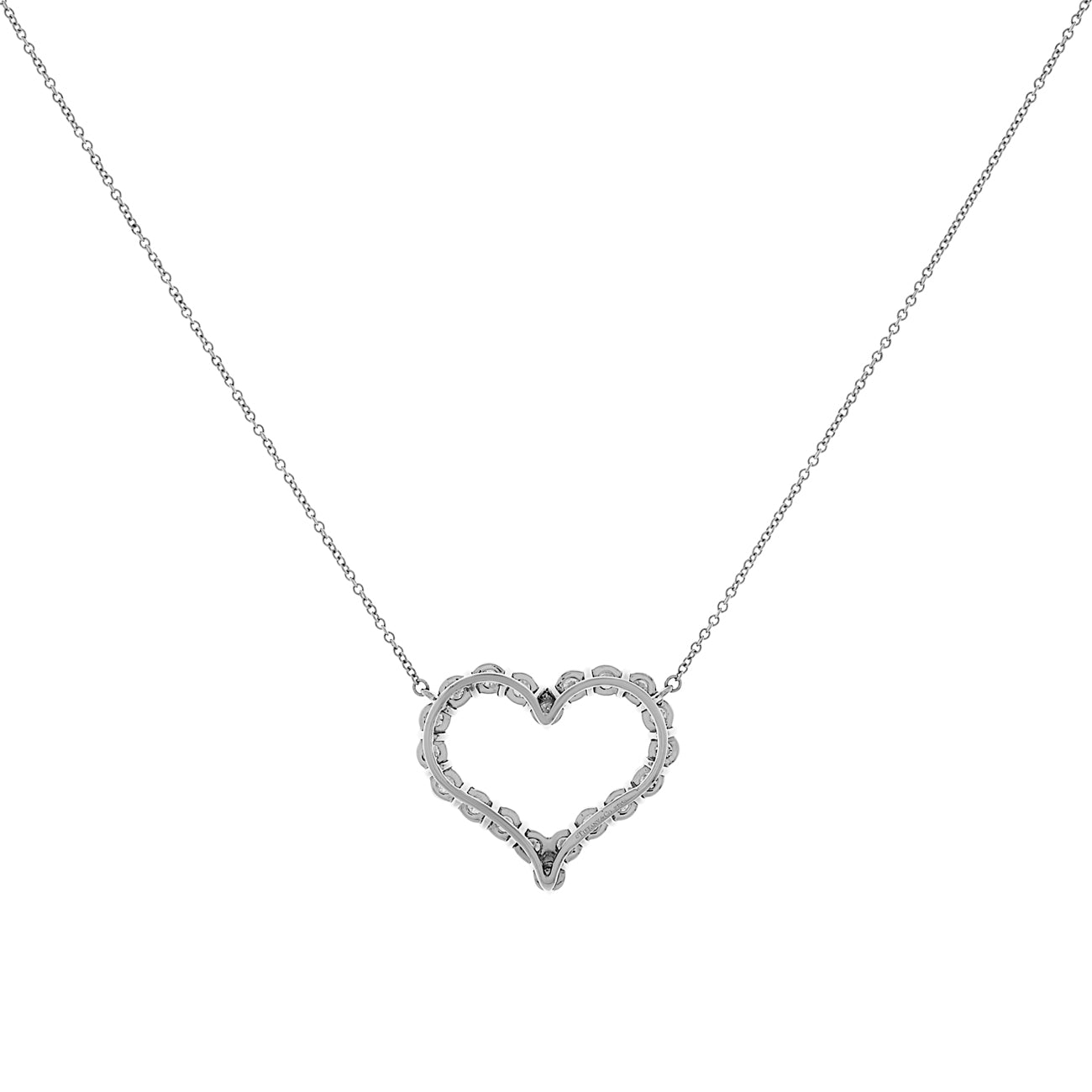 Exclusive Tiffany & Co. Platinum Diamond Large Hearts Pendant — Side View