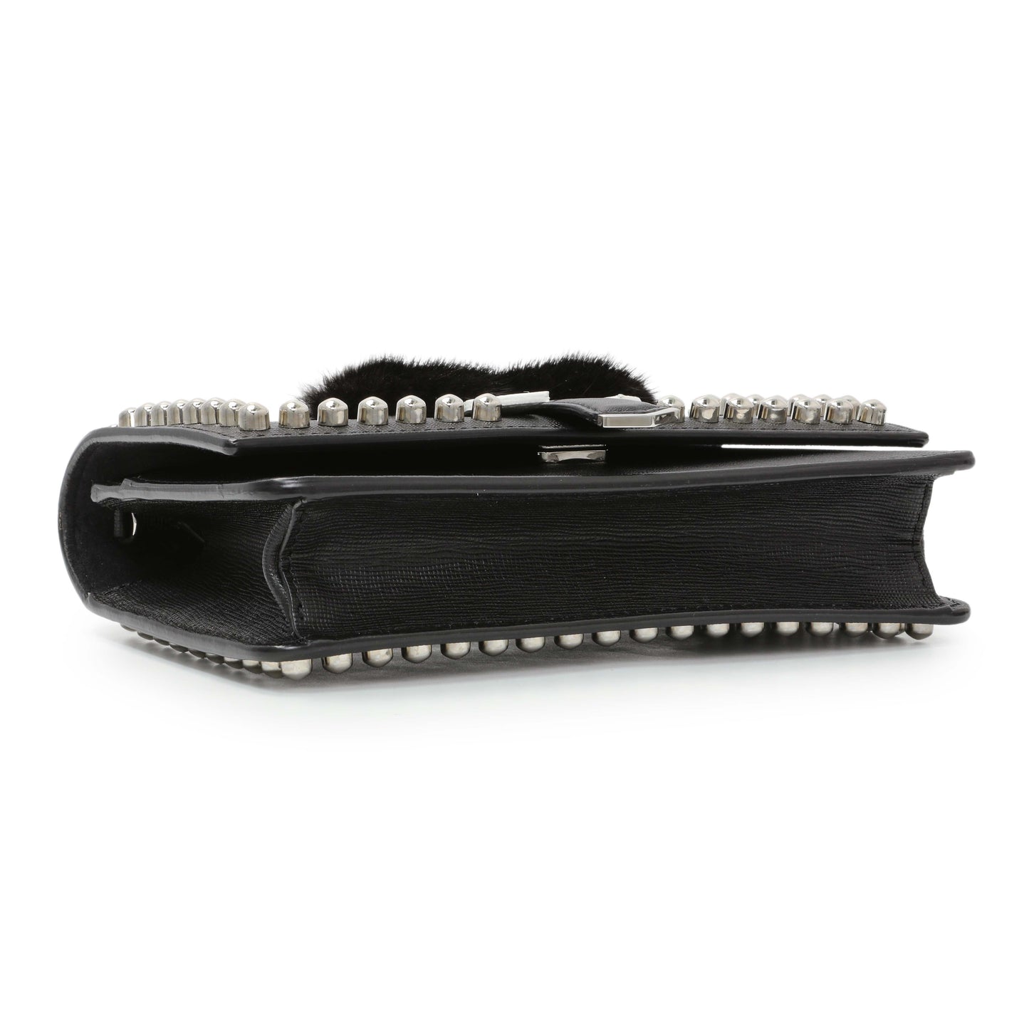 Exclusive Fendi Black Karlito Wallet on Chain — Back View