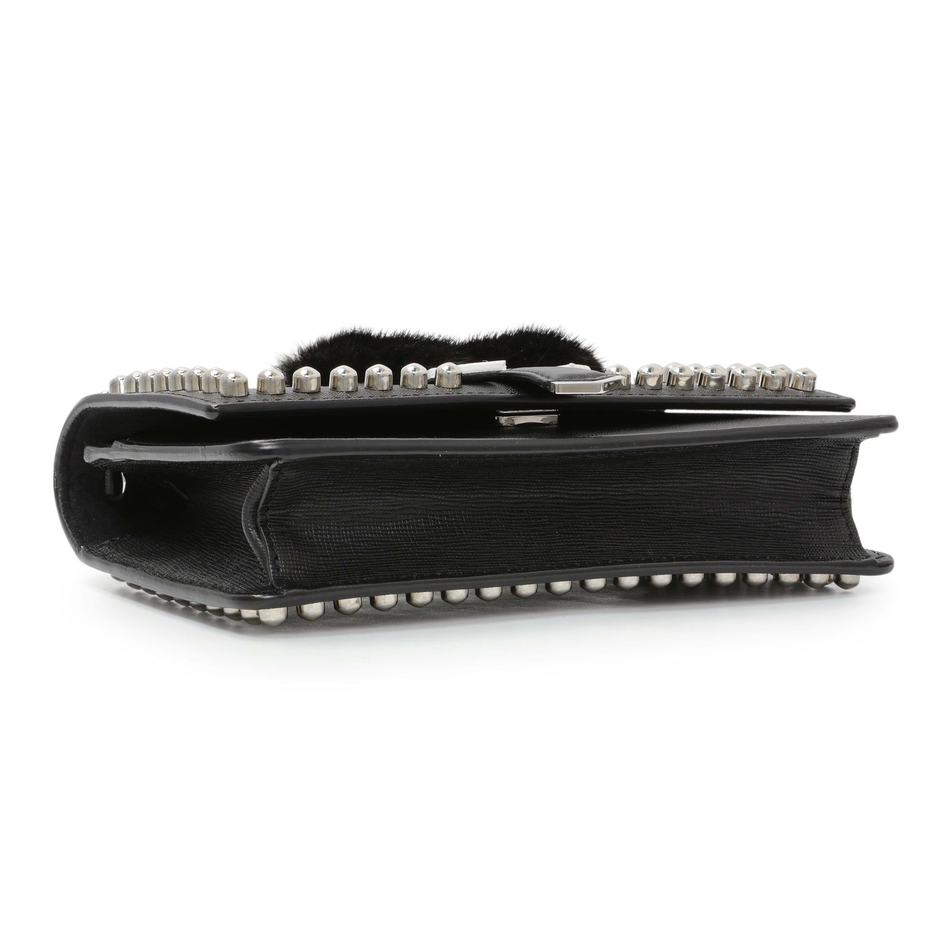 Exclusive Fendi Black Karlito Wallet on Chain — Back View