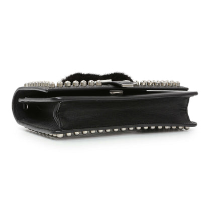 Exclusive Fendi Black Karlito Wallet on Chain — Back View