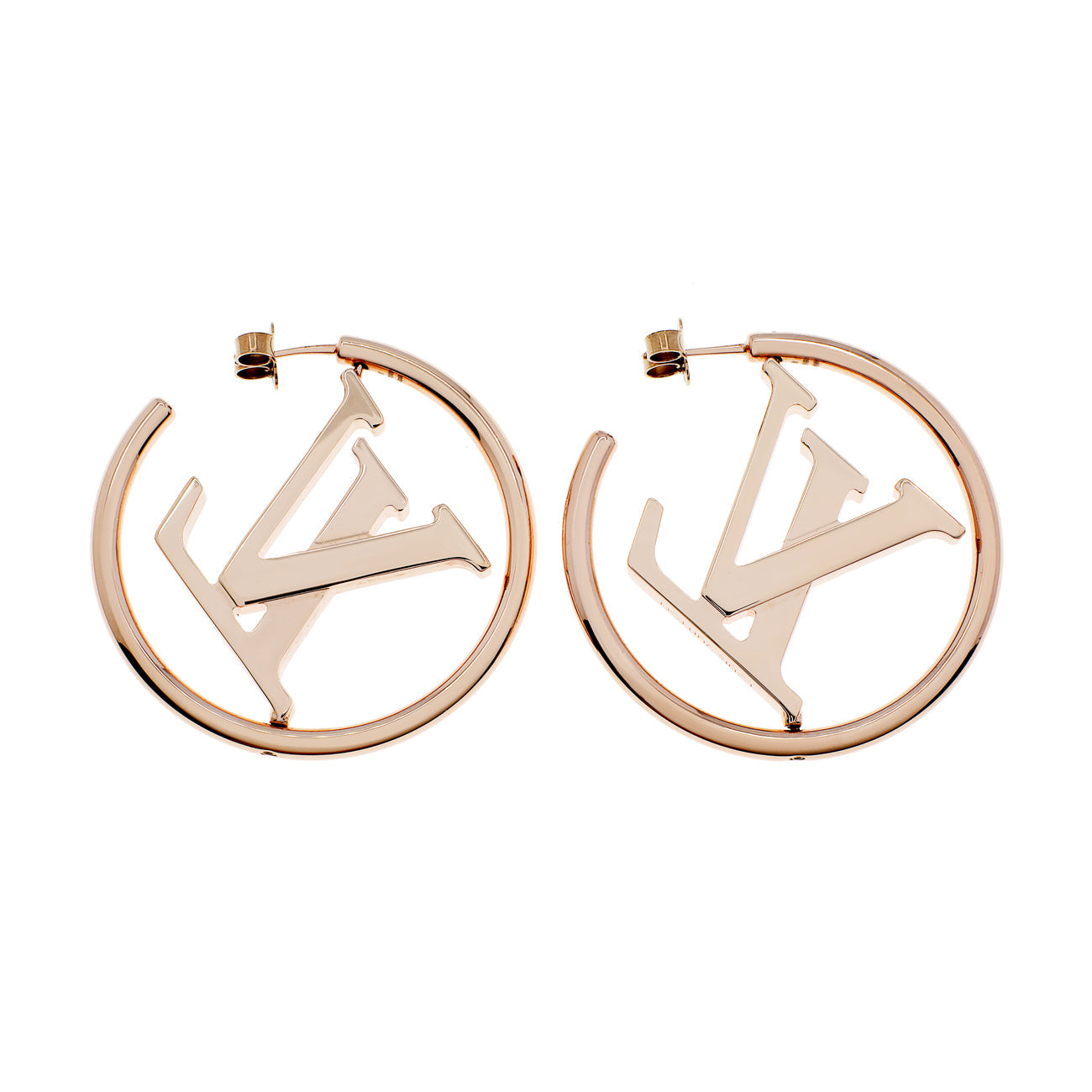 Exclusive Louis Vuitton Rose Gold Mother of Pearl Stellar Earrings — Side View