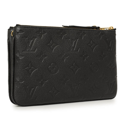 Exclusive Louis Vuitton Black Empreinte Double Zip Pochette — Side View