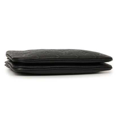 Exclusive Louis Vuitton Black Empreinte Double Zip Pochette — Back View