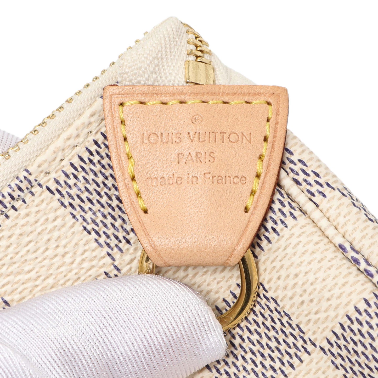 Exclusive Louis Vuitton Damier Azur Mini Pochette Accessories — Detail View