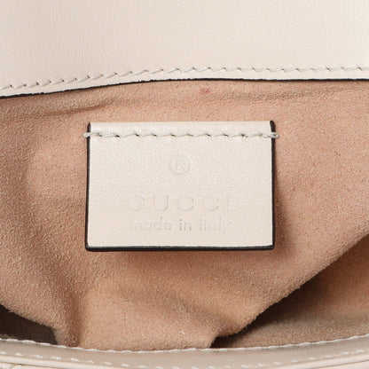 Exclusive Gucci White Calfskin Matelasse Super Mini GG Marmont Shoulder Bag — Alternate View 9