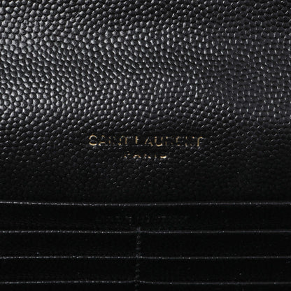 Exclusive Saint Laurent Grain De Poudre Matelasse Chevron Monogram Chain Wallet — Alternate View 11