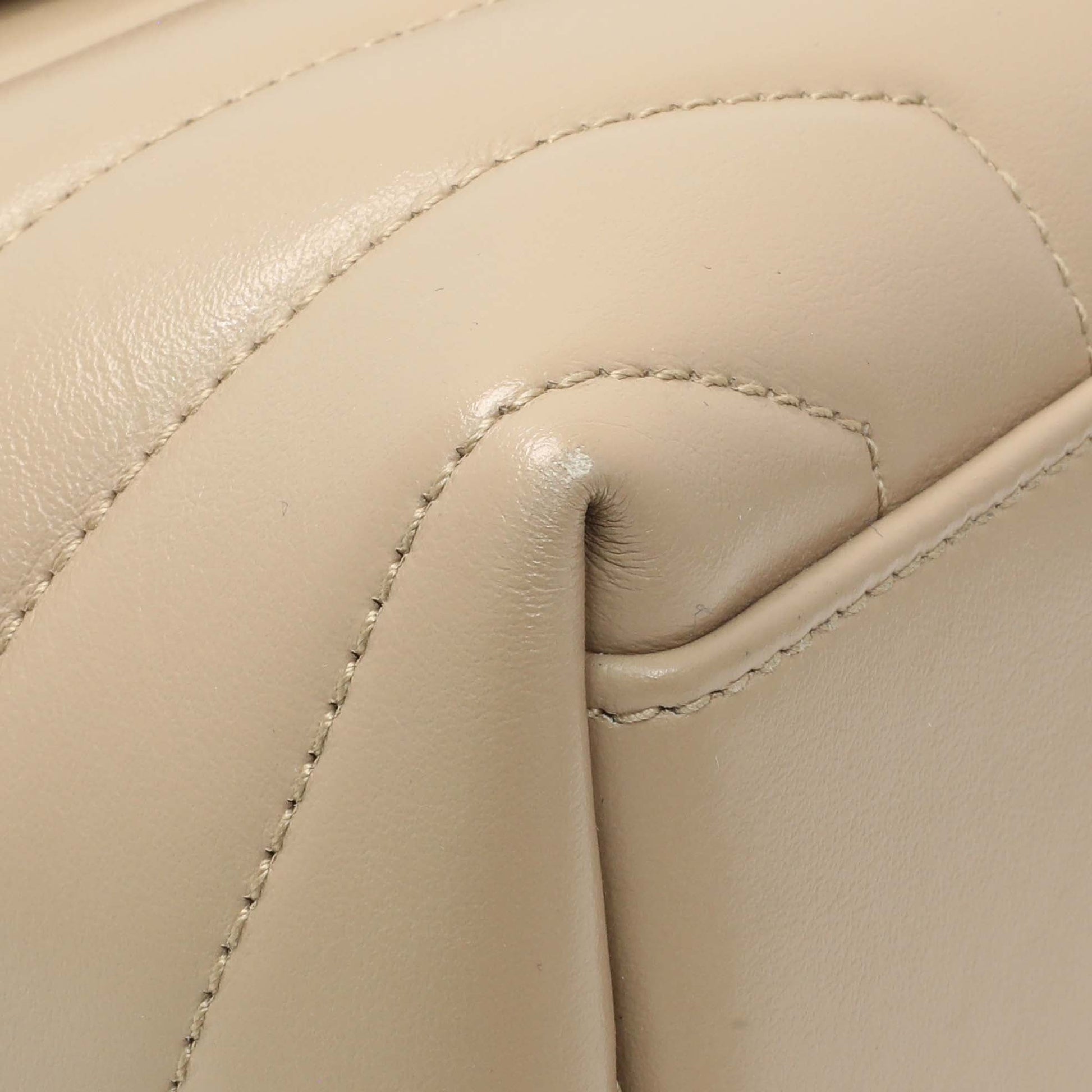 Exclusive Saint Laurent Dark Beige Calfskin Loulou Chain Small Satchel — Top View