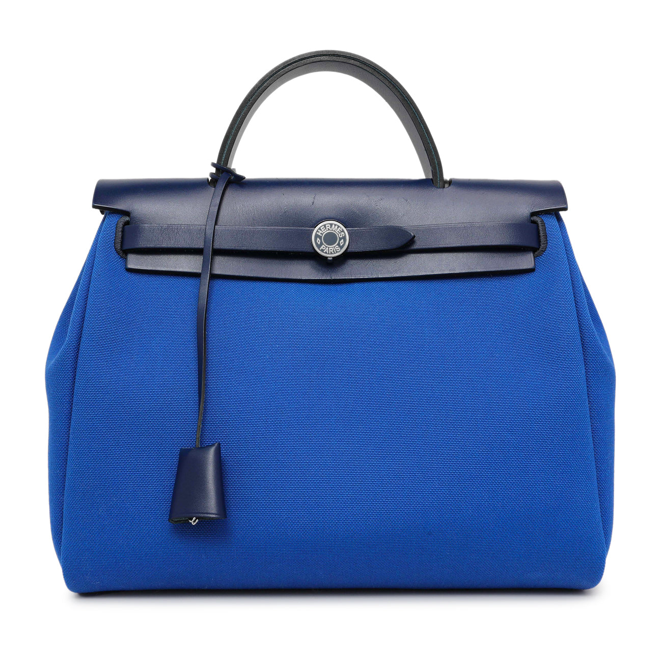 Exclusive Hermes Bleu Bill Toile Herbag Zip Retourne 31 — Side View