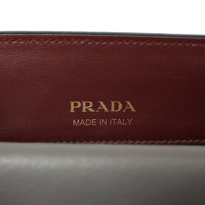 Exclusive Prada Burgundy Saffiano City Calfskin Bibliotheque Top Handle — Detail View