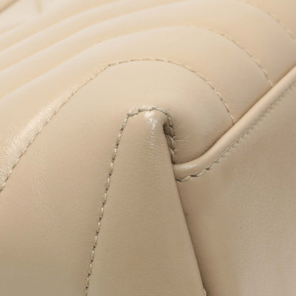 Exclusive Saint Laurent Dark Beige Calfskin Loulou Chain Small Satchel — Lifestyle View
