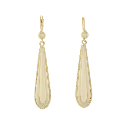 Exclusive 10K Yellow Gold Drop Earrings — Front View