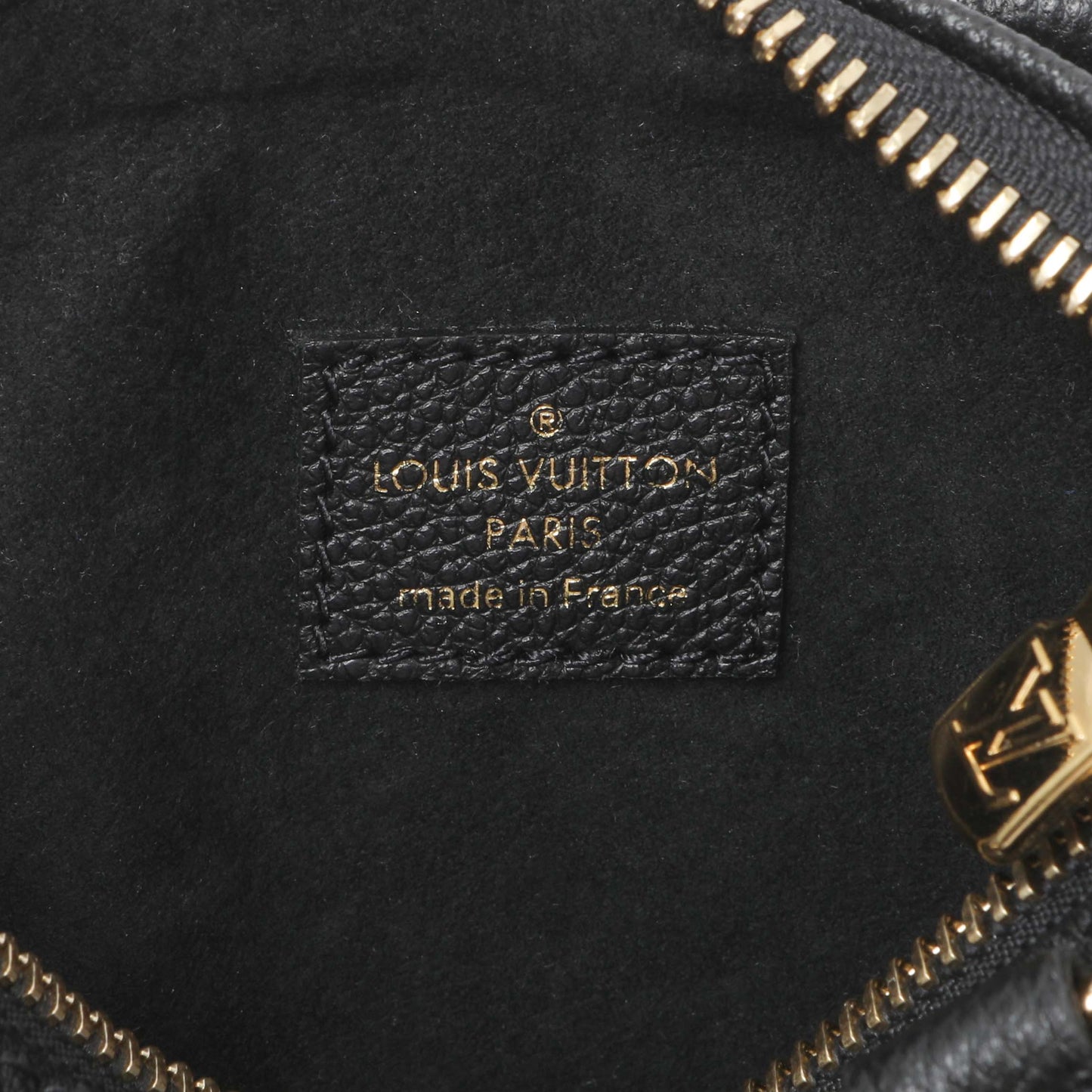Exclusive Louis Vuitton Black Empreinte Monogram Nano Speedy — Detail View