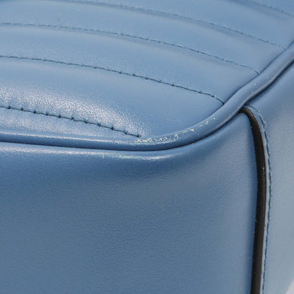 Exclusive Gucci Blue Calfskin Matelasse Aria Small GG Marmont Shoulder Bag — Top View