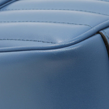 Exclusive Gucci Blue Calfskin Matelasse Aria Small GG Marmont Shoulder Bag — Lifestyle View