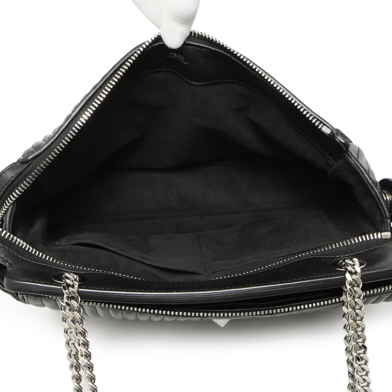 Exclusive Fendi Black Nappa Trapuntata Medium DotCom Click Chain Satchel — Alternate View 9