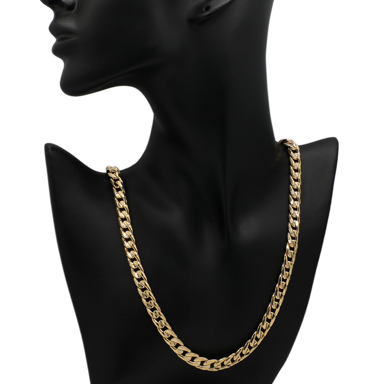 Exclusive 18K Yellow Gold Curb Link Chain — Back View