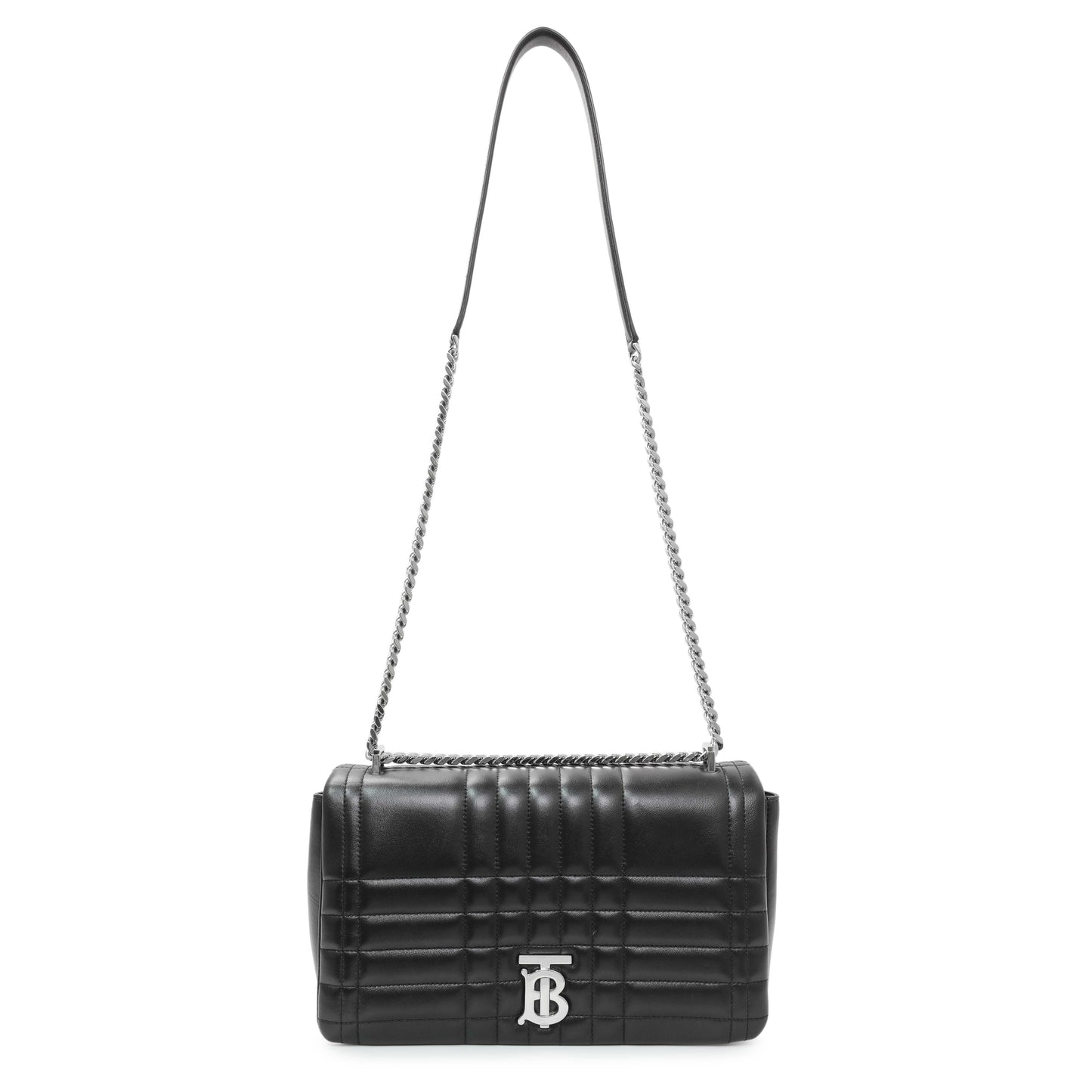 Exclusive Burberry Black Lambskin Quilted Medium Lola Bag — Front View