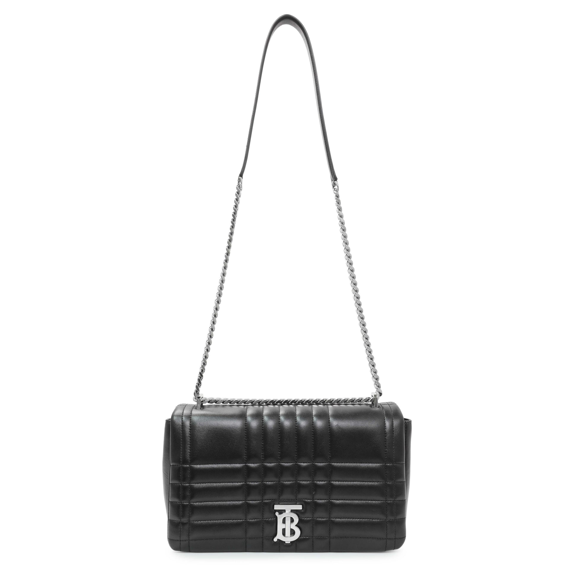 Exclusive Burberry Black Lambskin Quilted Medium Lola Bag — Front View