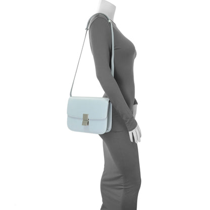 Exclusive Celine Pale Blue Box Calfskin Medium Classic Flap — Alternate View 9