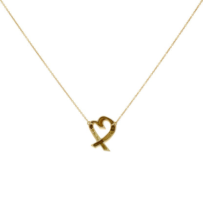 Exclusive Tiffany & Co. 18K Yellow Gold Paloma Picasso Loving Heart Pendant Necklace — Side View