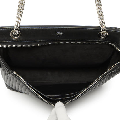 Exclusive Fendi Black Nappa Trapuntata Medium DotCom Click Chain Satchel — Alternate View 8