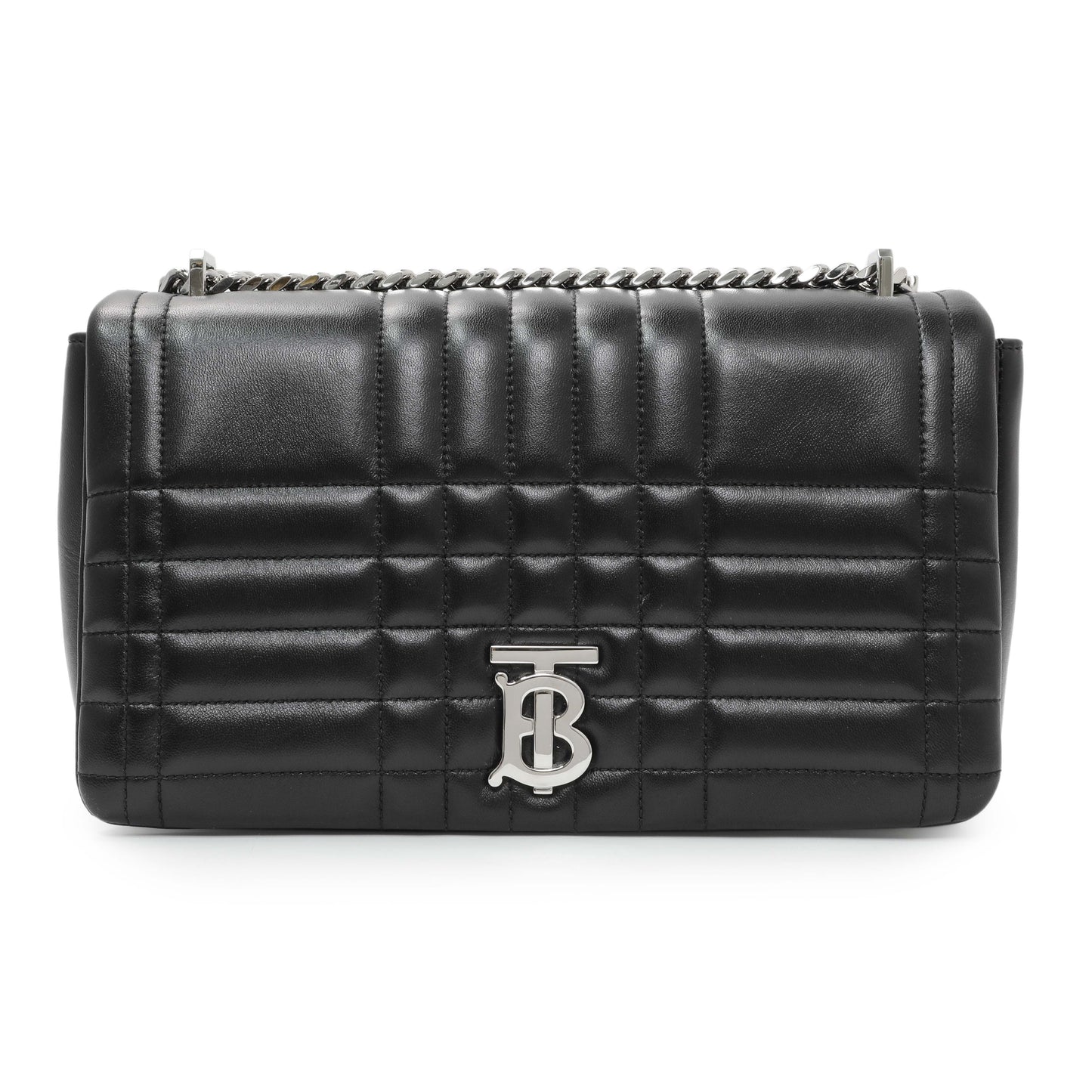 Exclusive Burberry Black Lambskin Quilted Medium Lola Bag — Side View