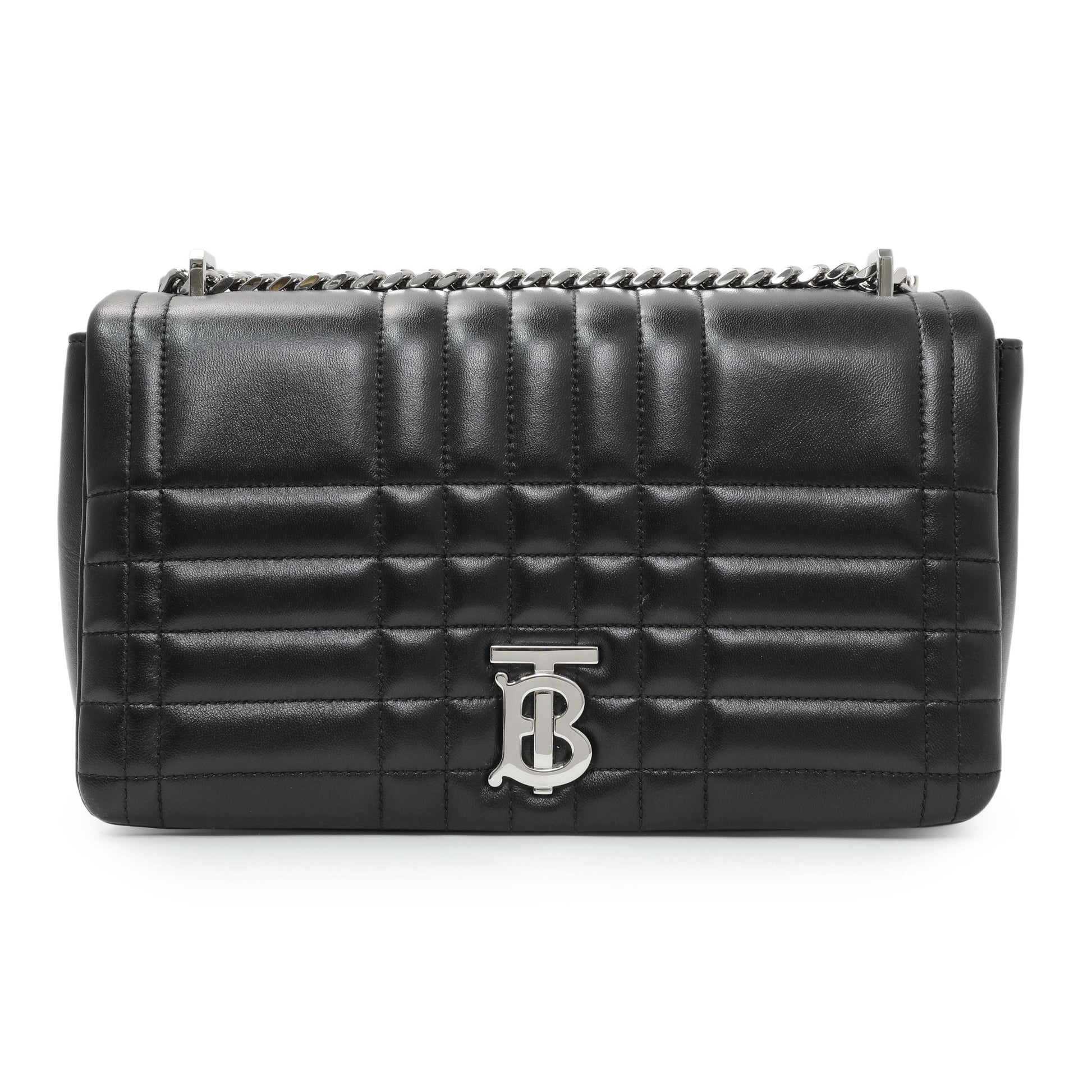 Exclusive Burberry Black Lambskin Quilted Medium Lola Bag — Side View